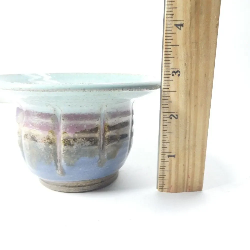 Studio Art Pottery Vase With Flower Frog Handmade Ikebana